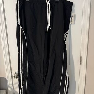 No Boundaries Black Track Pants with White Stripes